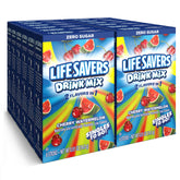 SINGLES TO GO! LIFESAVERS empaque frontal mostrando caja y sobres, práctico para llevar