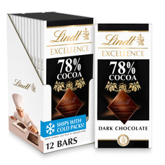 Lindt embalaje frontal mostrando la barra y beneficio de presentación premium