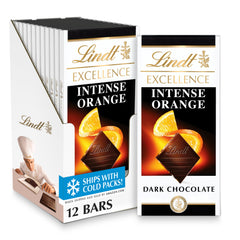 Lindt EXCELLENCE vista frontal de la barra mostrando diseño y marca, ideal para regalo