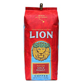 Lion Coffee bolsa frontal mostrando diseño y beneficio de frescura