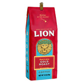 Lion Coffee frente del empaque mostrando marca y beneficio de frescura
