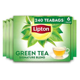 Lipton caja frontal mostrando 240 bolsitas y beneficio de almacenamiento conveniente