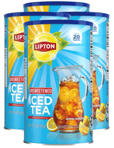 Lipton envase frontal mostrando la marca y rendimiento para uso familiar