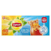 Lipton paquete frontal mostrando 48 bolsas y fácil preparación
