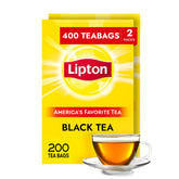Lipton frontal del envase mostrando 400 bolsitas y facilidad de almacenamiento