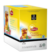 Lipton K-Cup frontal del envase mostrando 96 cápsulas y conveniencia