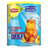Lipton lata frente mostrando el envase resellable y rendimiento