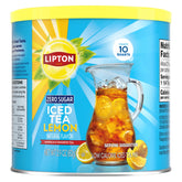 Lipton lata frontal mostrando el envase y rendimiento para 10 cuartos cada una