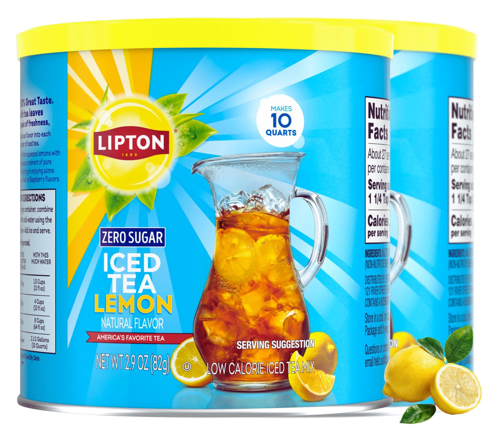 Lipton lata frontal mostrando el envase práctico y sabor limón refrescante
