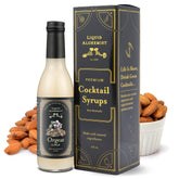 Liquid Alchemist botella frontal mostrando jarabe de almendra y marca