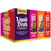 Liquid Death frasco al frente mostrando diseño y claridad del producto