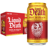 Liquid Death lata frente mostrando diseño y beneficio refrescante