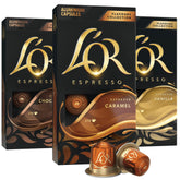L'OR paquete frontal mostrando las 30 cápsulas y variedad