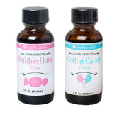 LorAnn Oils envases frontales del combo Bubble Gum y Cotton Candy, presentación clara