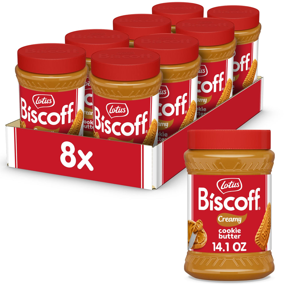 Lotus Biscoff frasco frontal muestra marca y formato práctico