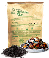 Lotus Foods empaque frontal 11 lb mostrando arroz Forbidden y beneficios