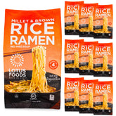 Lotus Foods empaque frontal de ramen mijo y arroz, opción sin gluten y práctica