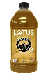 Lotus Plant Power botella Gold Lotus frente mostrando tamaño y etiqueta, comodidad