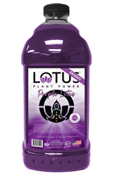 Lotus Plant Power Skinny Purple botella frontal mostrando etiqueta y formato 64 fl oz, práctico para cafés