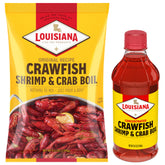 Louisiana Fish Fry pack frente mostrando los envases y uso fácil
