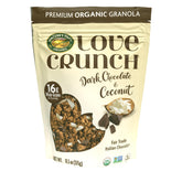 Love Crunch frente del empaque mostrando marca y tamaño, conveniencia