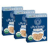 Lovebird frente del empaque mostrando ingredientes orgánicos y beneficio de transparencia