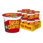 Lucky Charms frente del vaso mostrando diseño y porción para llevar