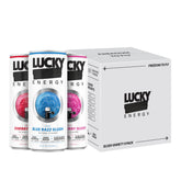 Lucky Energy lata frontal mostrando diseño y facilidad de agarre