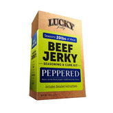 Lucky Beef Jerky empaque frontal mostrando kit completo y beneficio de preparación rápida