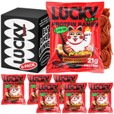 Lucky Ramen empaque frontal mostrando el pack de 6 y conveniencia