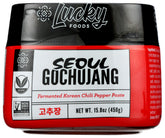 Lucky envase frontal con pasta gochujang mostrando marca y color