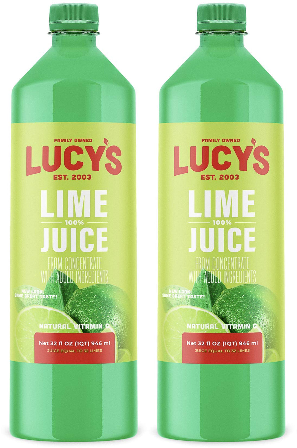 Lucy’s vista frontal de la botella de 32 oz mostrando el diseño y facilidad de vertido