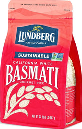 Lundberg frente del empaque mostrando el sello y peso 32 oz, práctico para despensa