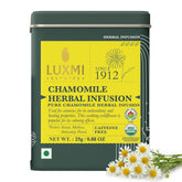 LUXMI envase frontal de manzanilla orgánica, presentación fresca