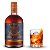 Lyre's American Malt vista frontal de la botella mostrando etiqueta y tamaño