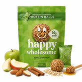 M MODBALLS paquete frontal con 10 bolas proteicas Apple Cinnamon mostrando envases individuales y conveniencia