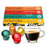M MONDO pack frontal de 40 cápsulas de aluminio con variedad de orígenes y beneficio practicidad