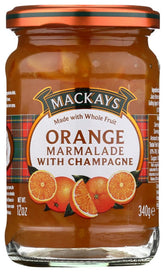 Mackays frasco frontal mostrando mermelada de naranja, atractivo artesanal