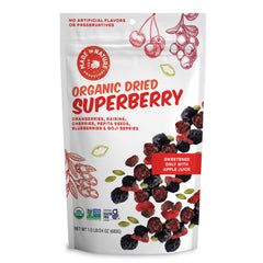 Made In Nature empaque frontal mostrando mezcla superberry y tamaño grande