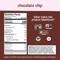 MadeGood primer plano de una galleta, muestra textura blanda