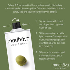 Madhava gota de aceite en cuchara mostrando brillo y pureza