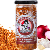 MaeMai frasco delante mostrando etiqueta y tapa resellable, conserva crujiente