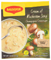Maggi crema de champiñones frontal del paquete mostrando el diseño y marca