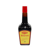 Botella MAGGI Wurze frontal mostrando el volumen de 810 ml y uso constante