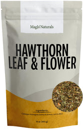 MagJo paquete frontal de hoja y flor de espino, producto listo para infusionar