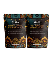 Maïa Superfoods empaque frontal del cacao ceremonial, presentación clara y natural