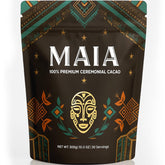 MAÏA envase frontal del cacao ceremonial con aspecto puro