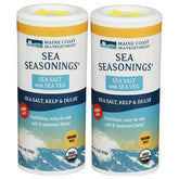 Maine Coast Sea Vegetables frente del envase mostrando marca y shaker, práctico para cocinar