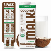 MALK envase frontal de leche de coco orgánica, fácil identificación y conservación