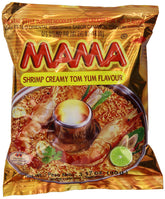 MAMA paquete frontal con diseño y sabor Creamy Tom Yum para identificar producto y disfrutar rápido